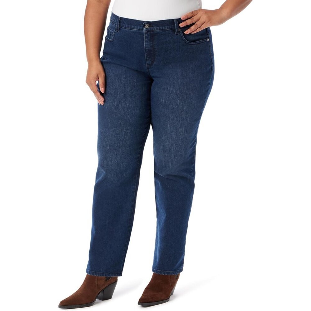 Women’s High Rise Tapered Jeans Plus Cotton Spandex Classic Fit